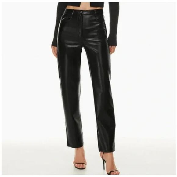Aritzia Wilfred The Melina Pant High-waisted Vegan Leather Pants Size 10 EUC - Picture 2 of 8